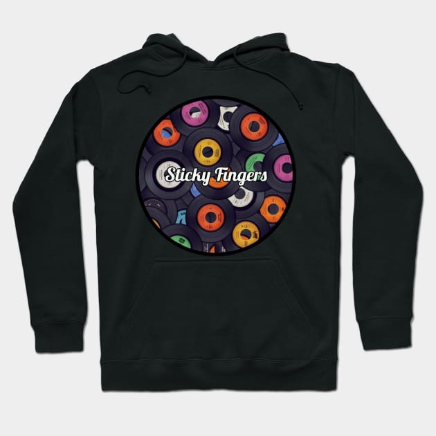 Sticky Fingers / Vinyl Records Style Hoodie by Mieren Artwork 